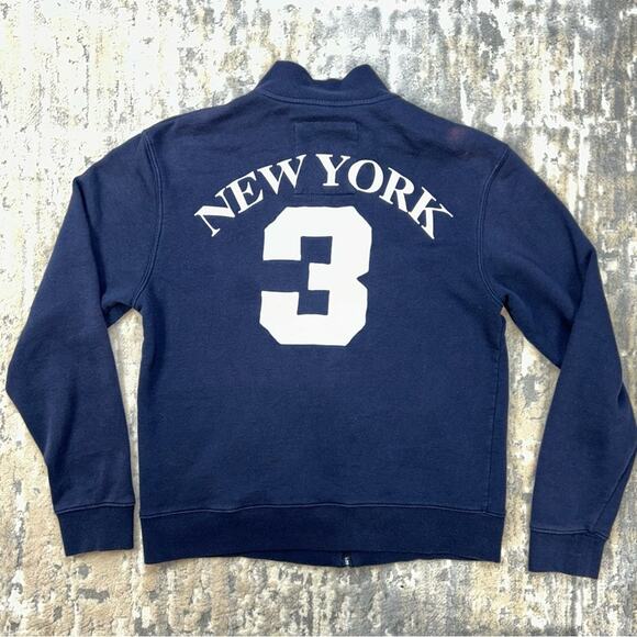 Robin Ruth New York 3 Navy Blue Zip Up Sweatshirt Large - Picture 2 of 8
